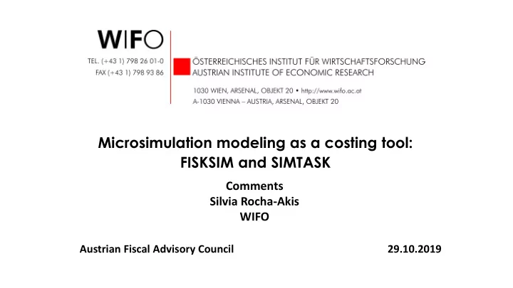 microsimulation modeling as a costing tool