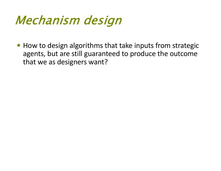 me mechanism m design