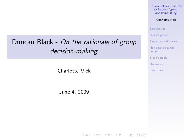 duncan black on the rationale of group