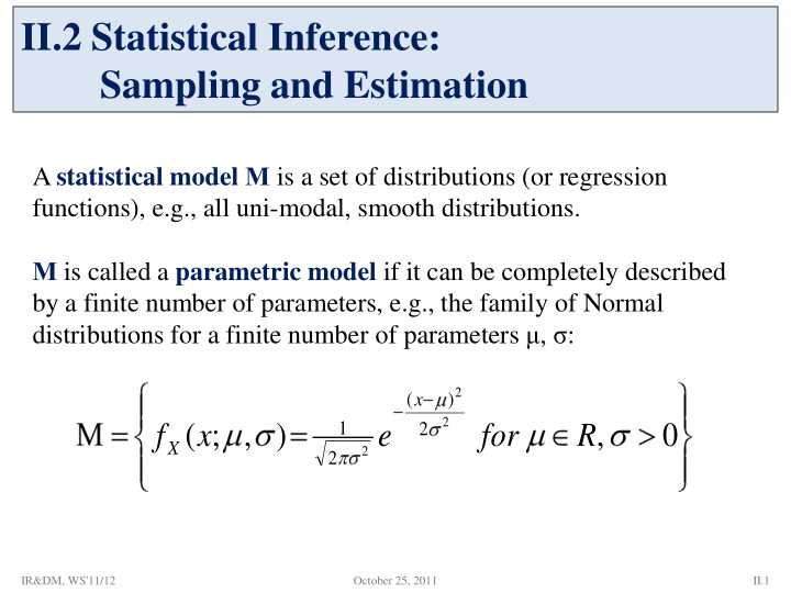 ii 2 statistical inference sampling and estimation