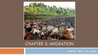 CHAPTER 3: MIGRATION  APHUG | BHS | Ms. Justice  Key Question 3.3  Where do people migrate?  Where