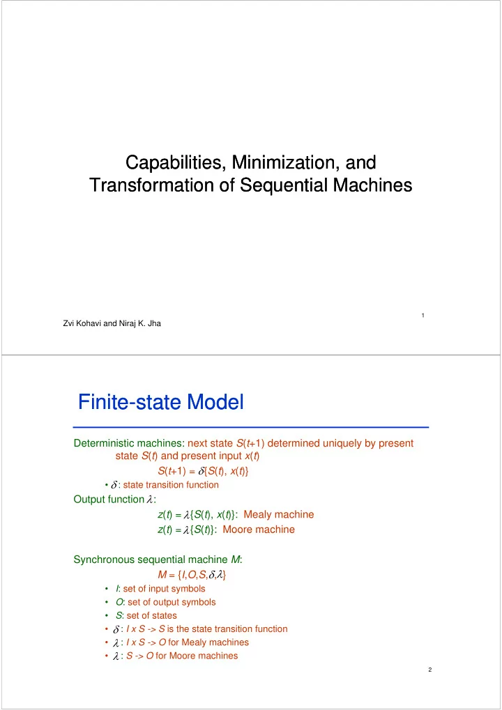 finite finite state model state model