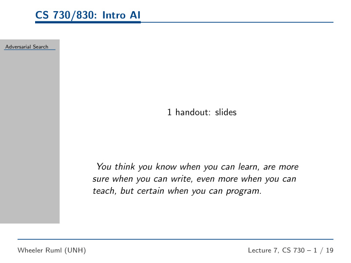 cs 730 830 intro ai