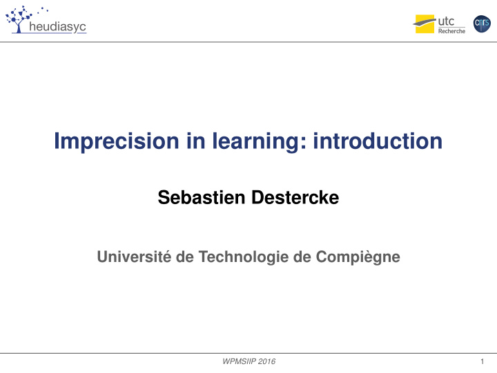 imprecision in learning introduction