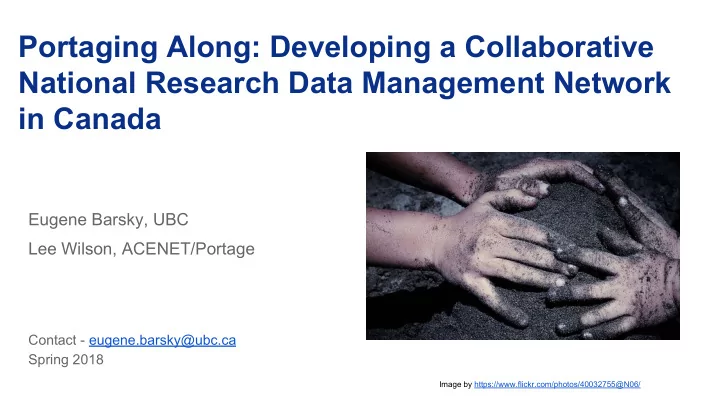 portaging along developing a collaborative national