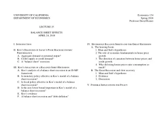 UNIVERSITY OF CALIFORNIA  Economics 134  DEPARTMENT OF ECONOMICS  Spring 2018  Professor David