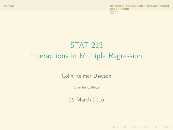 stat 213 interactions in multiple regression