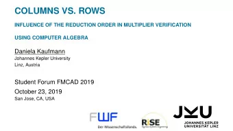 COLUMNS VS. ROWS  INFLUENCE OF THE REDUCTION ORDER IN MULTIPLIER VERIFICATION  USING COMPUTER