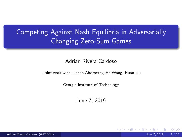 competing against nash equilibria in adversarially