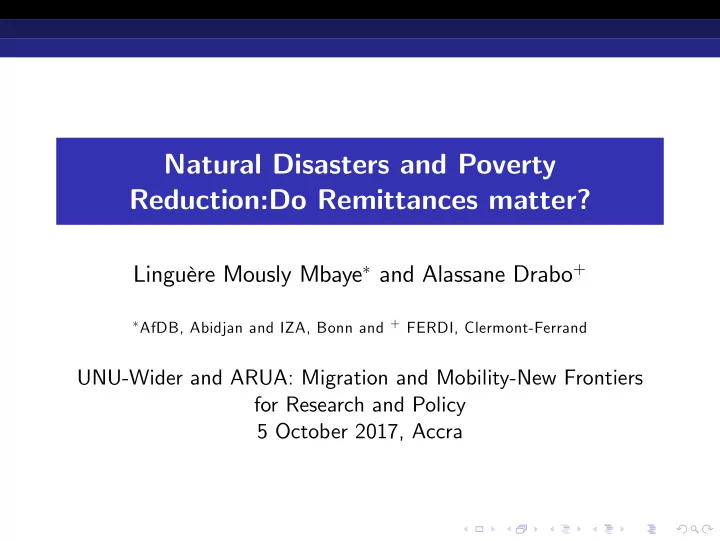 natural disasters and poverty reduction do remittances