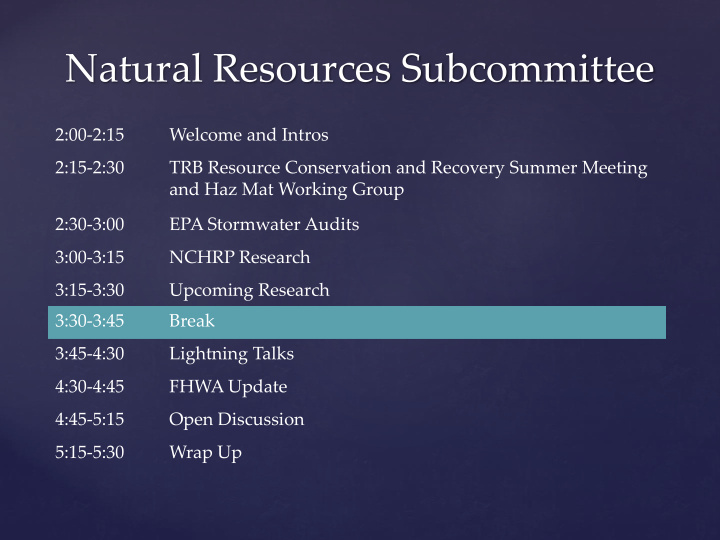 natural resources subcommittee