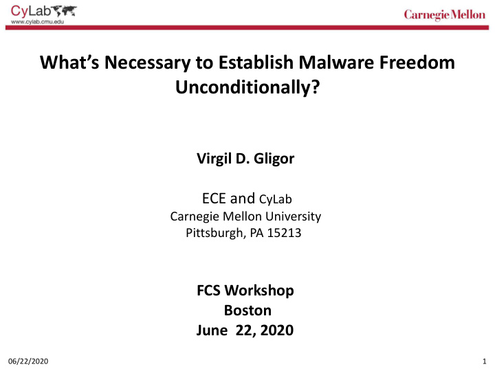 what s necessary to establish malware freedom