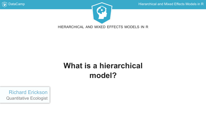 what is a hierarchical model