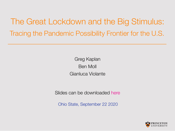 the great lockdown and the big stimulus