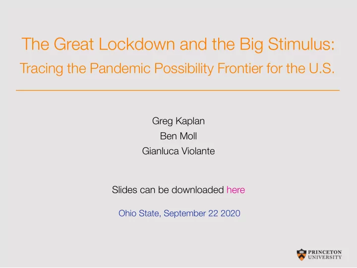 the great lockdown and the big stimulus
