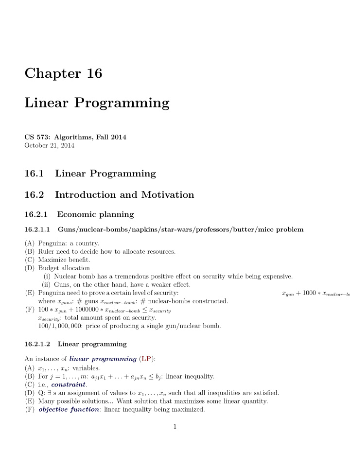 chapter 16 linear programming