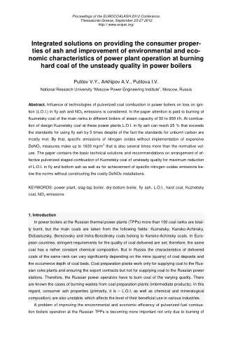 Integrated solutions on providing the consumer proper-  ties of ash and improvement of