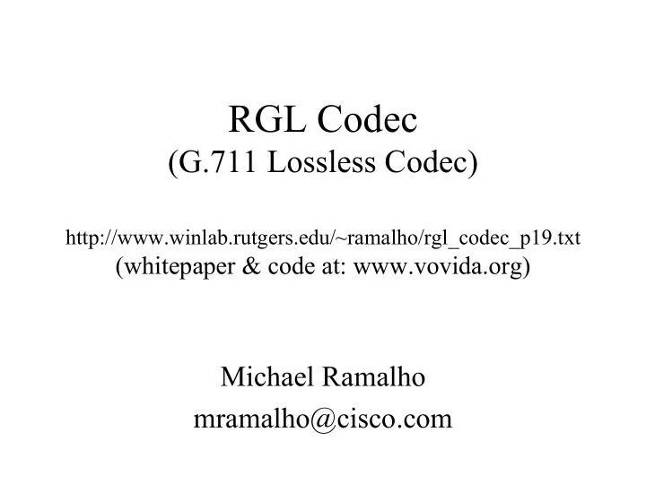 rgl codec
