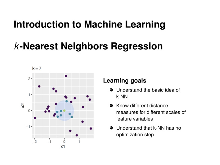 introduction to machine learning k nearest neighbors