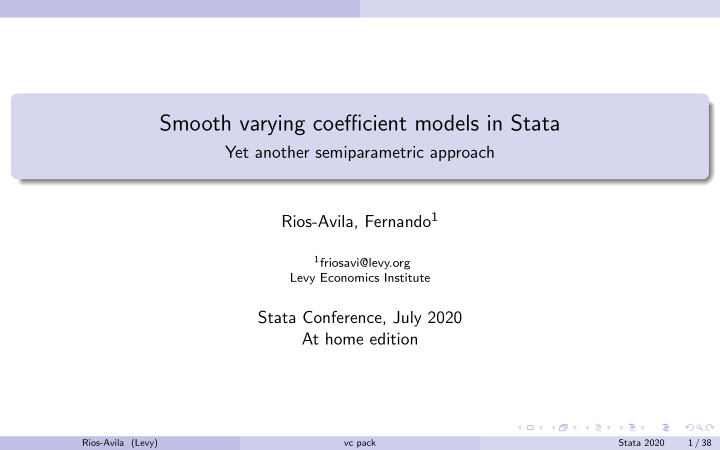 smooth varying coefficient models in stata