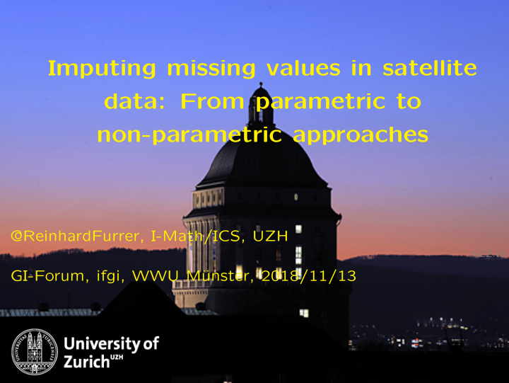 imputing missing values in satellite data from parametric