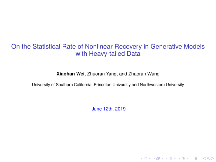 on the statistical rate of nonlinear recovery in