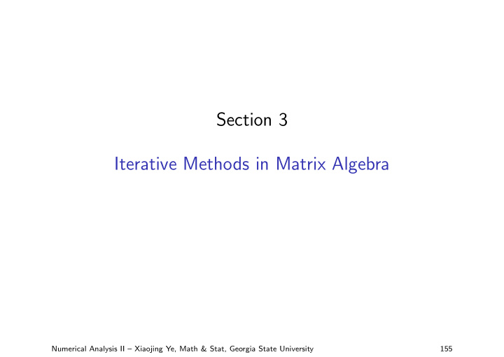 section 3 iterative methods in matrix algebra