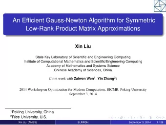 An Efficient Gauss-Newton Algorithm for Symmetric  Low-Rank Product Matrix Approximations  Xin Liu