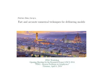 Fast and accurate numerical techniques for deblurring models  The image restoration problem