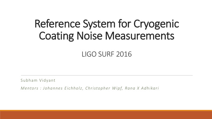 coating noise measurements