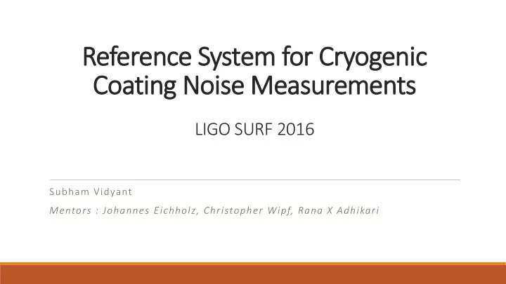 coating noise measurements