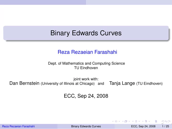 binary edwards curves