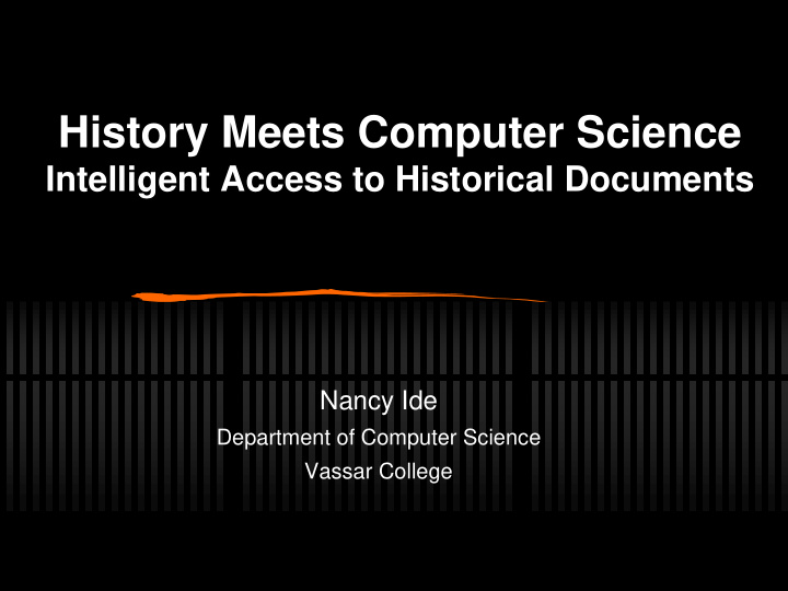 history meets computer science