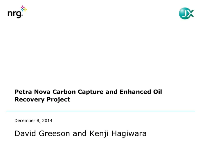 david greeson and kenji hagiwara safe harbor statement