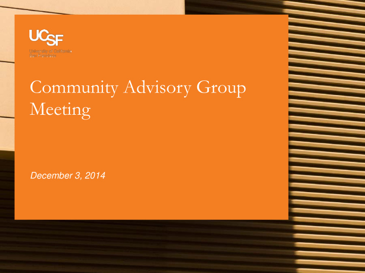 community advisory group meeting