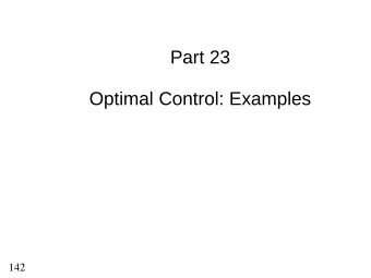 Part 23  Optimal Control: Examples  142  Definition of optimal control problems  Commonly