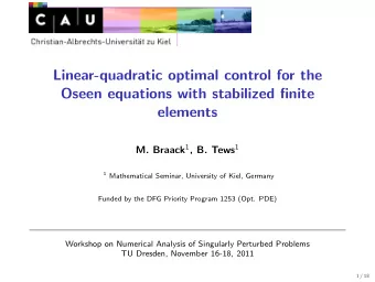 Linear-quadratic optimal control for the  Oseen equations with stabilized finite  elements M.