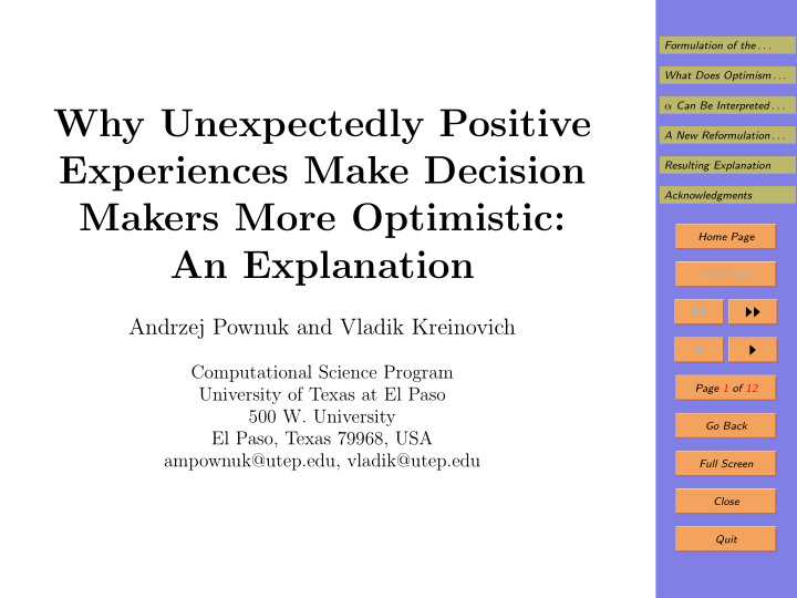 why unexpectedly positive