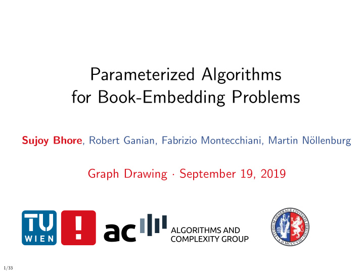 parameterized algorithms for book embedding problems