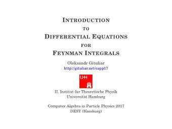 Introduction  Feynman Integrals Calculus  became in recent decades a science on its own.    1