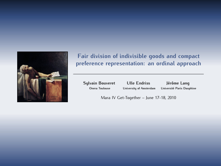 fair division of indivisible goods and compact preference