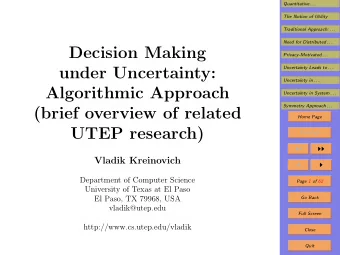 Decision Making  Privacy-Motivated . . .  under Uncertainty:  Uncertainty Leads to . . .