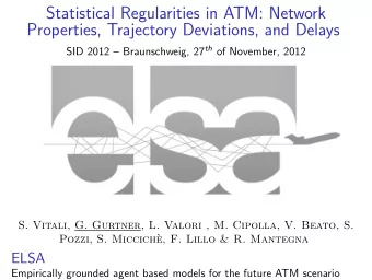 Statistical Regularities in ATM: Network  Properties, Trajectory Deviations, and Delays SID 2012