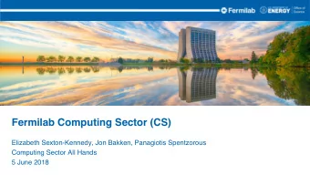 Fermilab Computing Sector (CS)  Elizabeth Sexton-Kennedy, Jon Bakken, Panagiotis Spentzorous