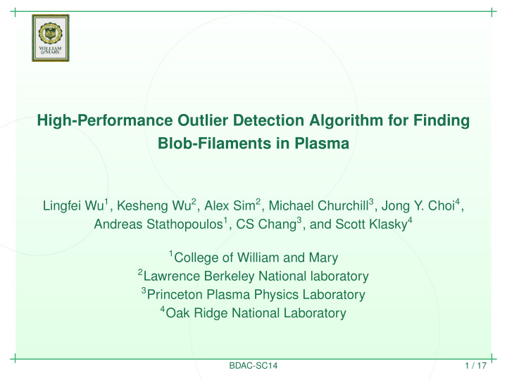 high performance outlier detection algorithm for finding