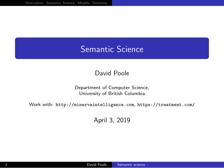 semantic science