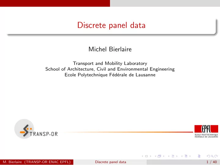 discrete panel data