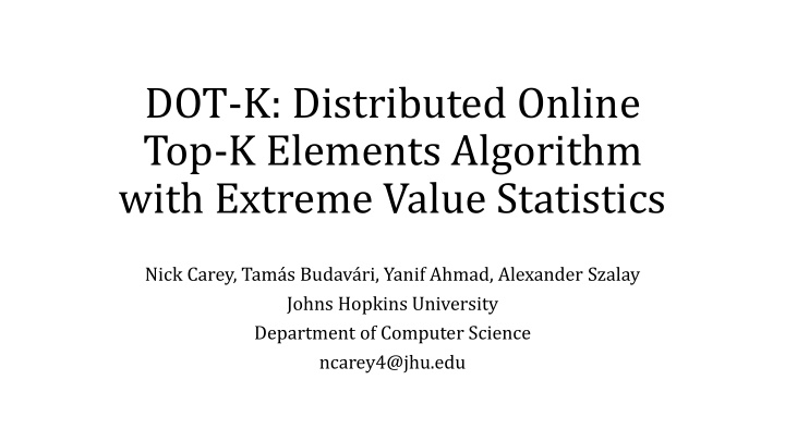 dot k distributed online