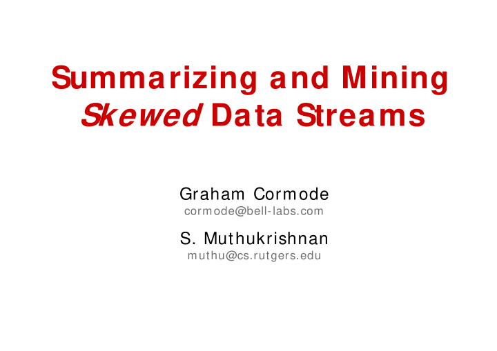 data streams