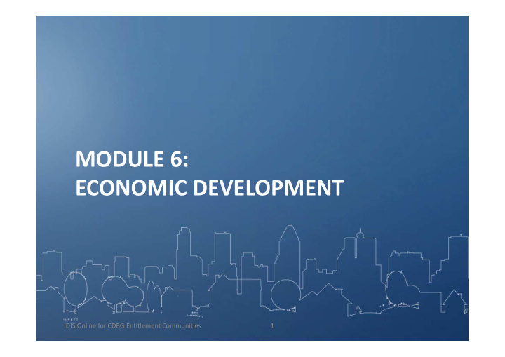 module 6 economic development